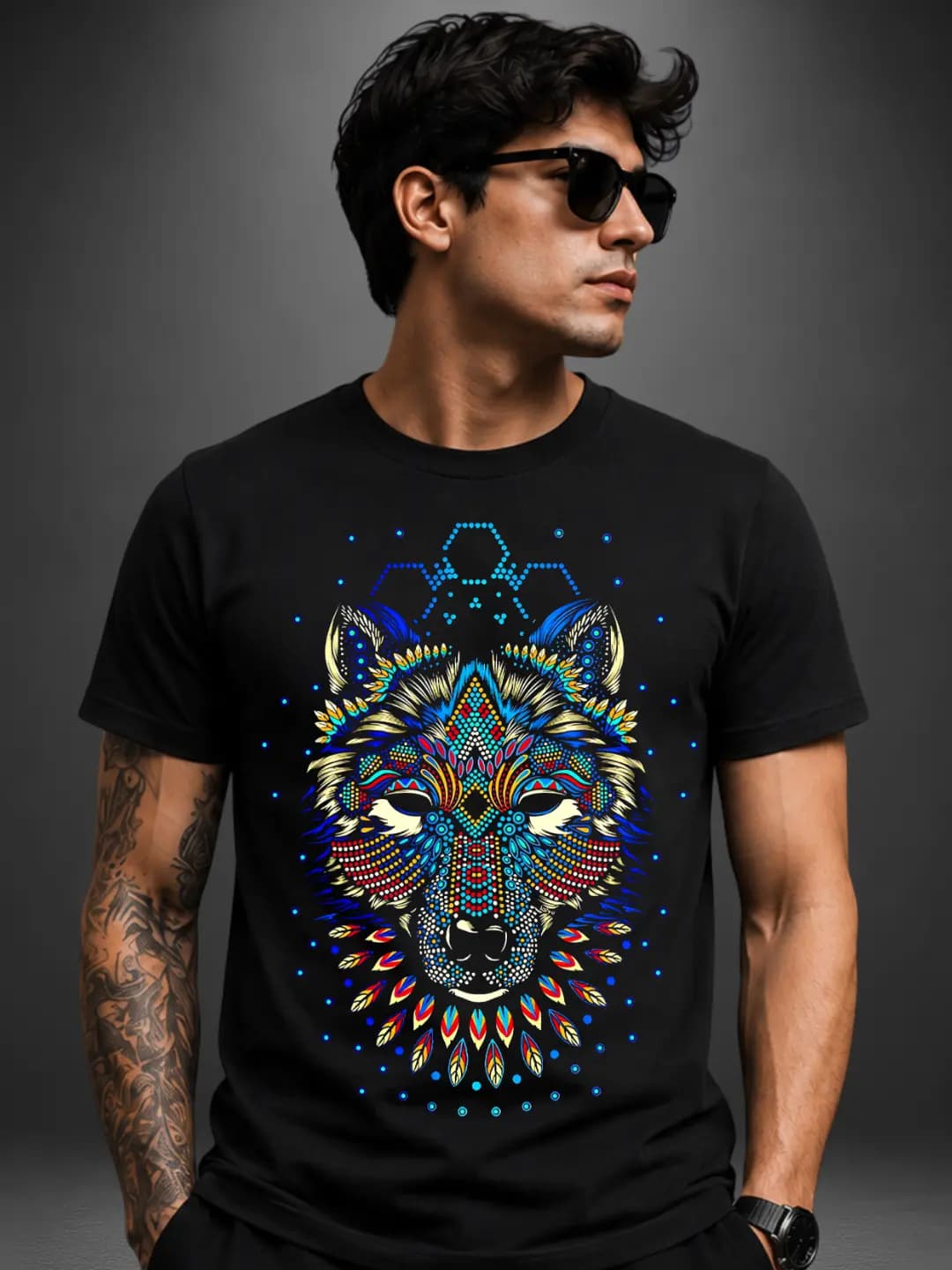 Lobo Huichol Neón