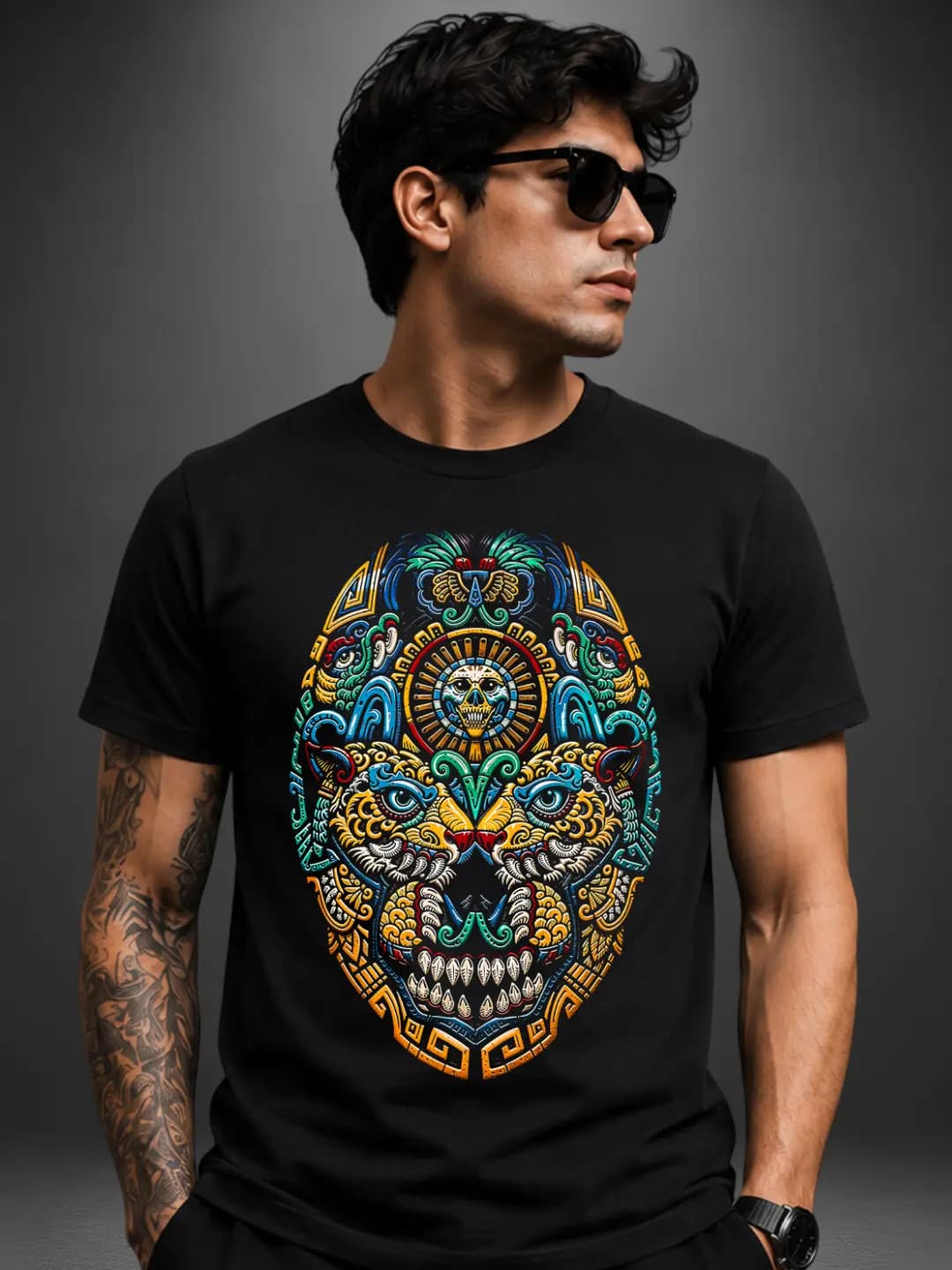 Calavera Azteca Mandala