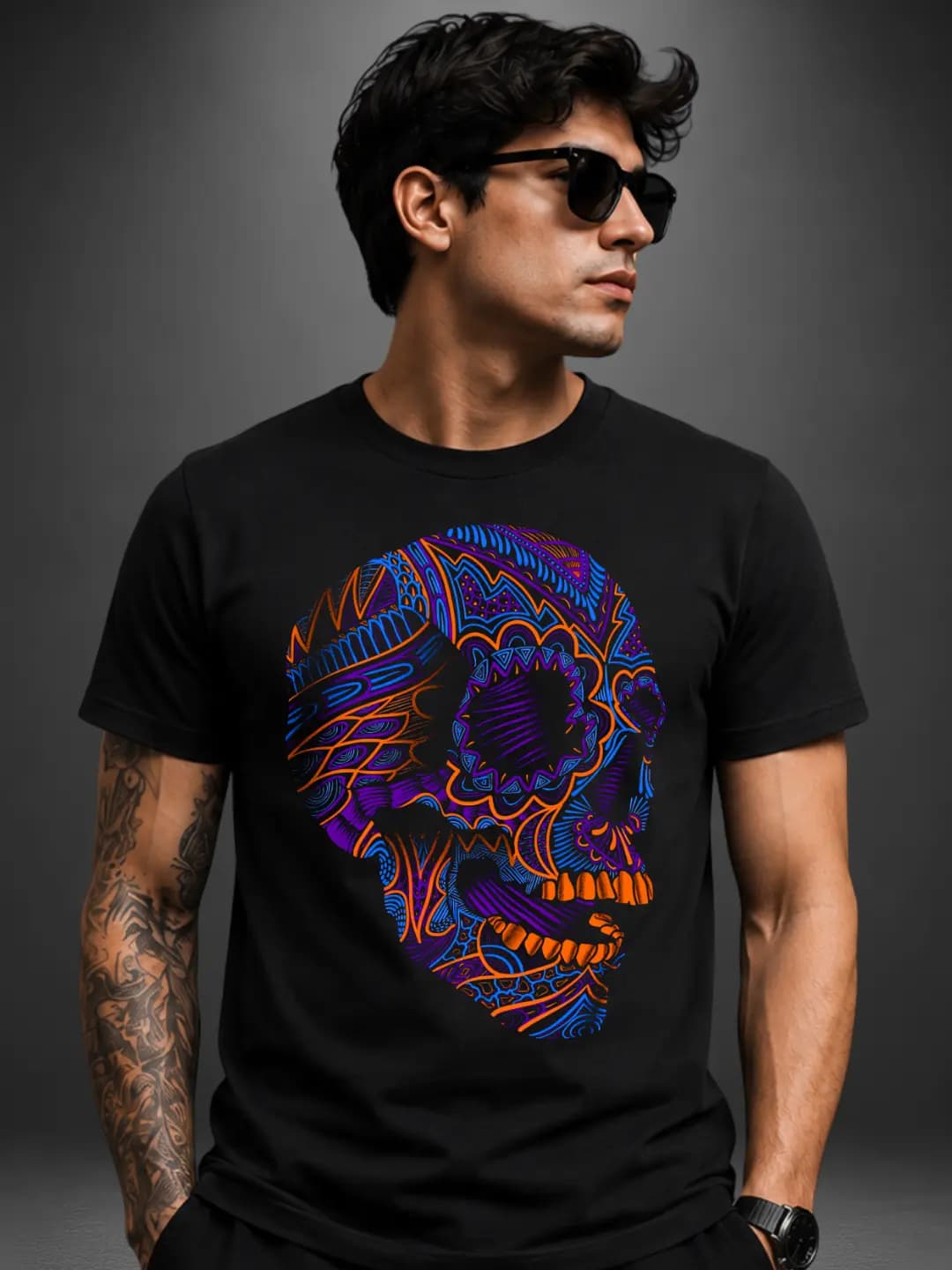 Calavera Neón Floral